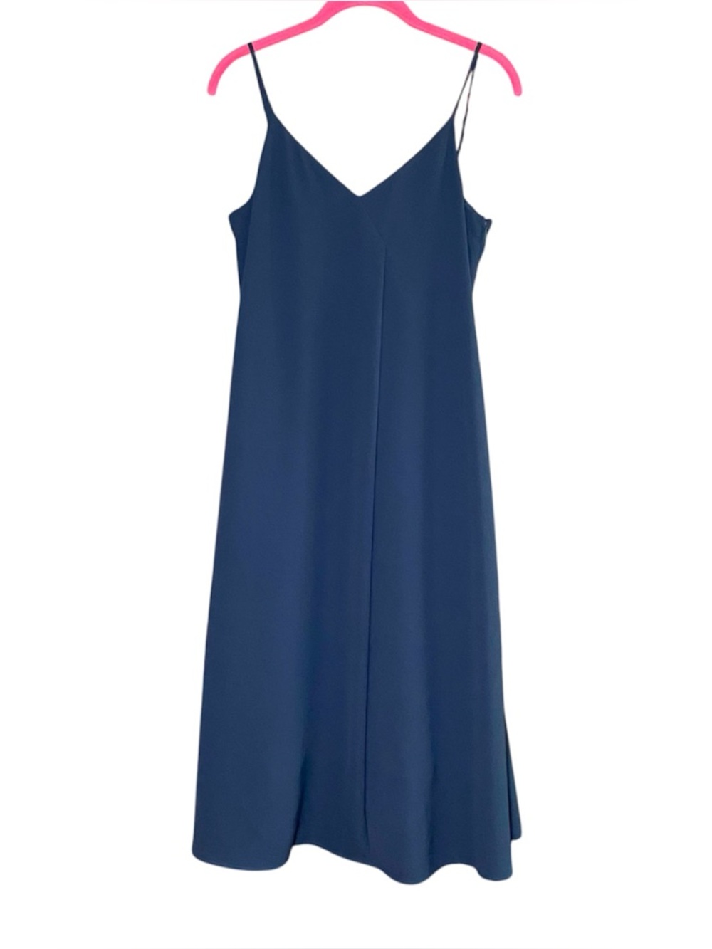 UniQlo Swing Slip Midi Dress Womens S Slate Gray Minimalist Sleeveless Lagenlook